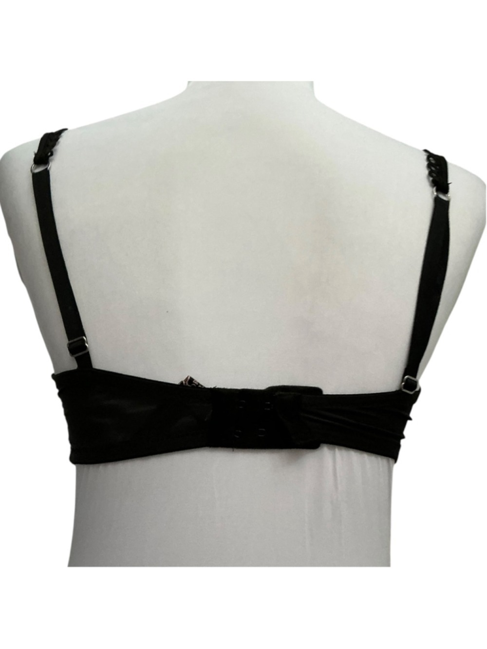 Victoria’s Secret Black Lace Underwire Push-Up Bra Without Padding 32DD Sheer Un - Picture 3 of 6